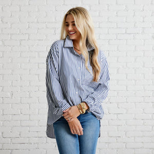 Caryn Lawn Lawn Shirt Navy