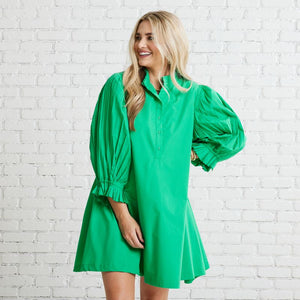 Caryn Lawn Molly Dress Green