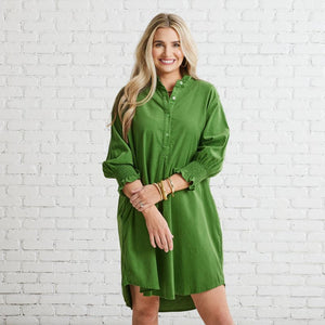 Caryn Lawn Kimberly Corduroy Dress Moss