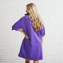 Load image into Gallery viewer, Caryn Lawn Maya Corduroy Dress Purple