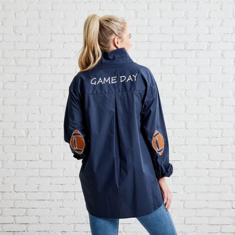 Caryn Lawn Preppy Gameday Top Navy