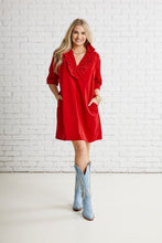 Load image into Gallery viewer, Caryn Lawn Maya Corduroy Dress Red