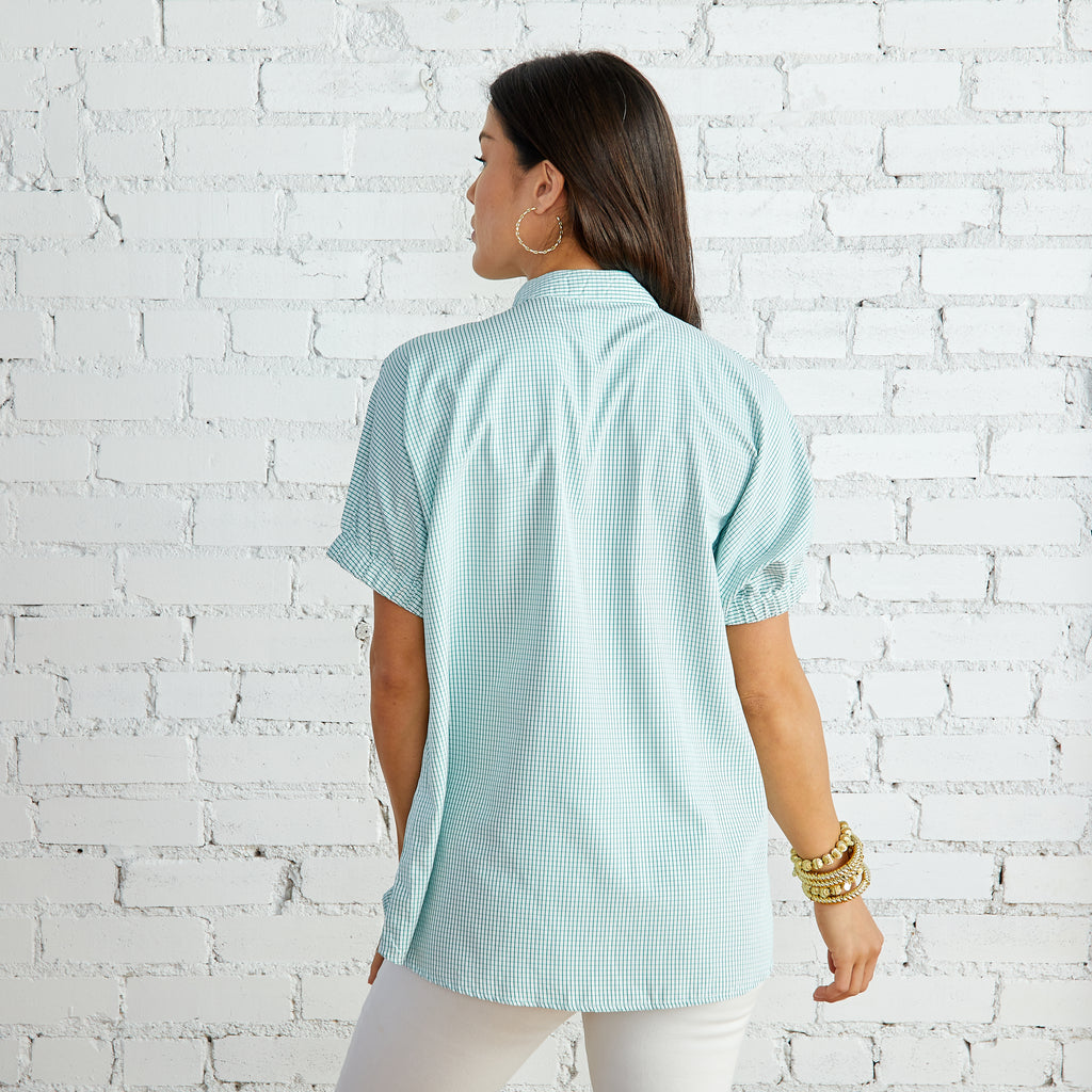 Caryn Lawn Betsy Button Down Green