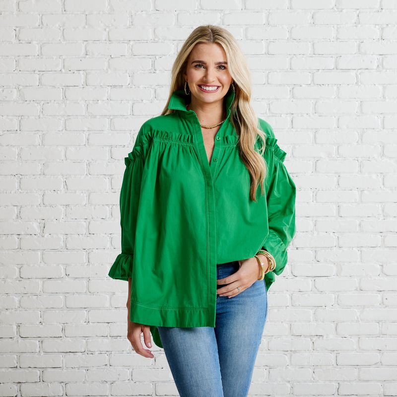 Caryn Lawn Miriam Top Green