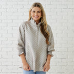 Caryn Lawn KIMBERLY POLKADOT TOP CEMENT