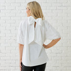 Caryn Lawn RYAN BOW SPARKLE TOP WHITE