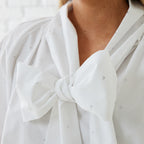 Caryn Lawn RYAN BOW SPARKLE TOP WHITE