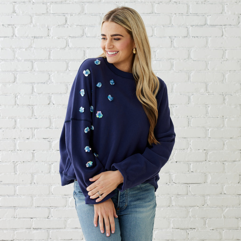 Caryn Lawn SADIE SWEATSHIRT NAVY