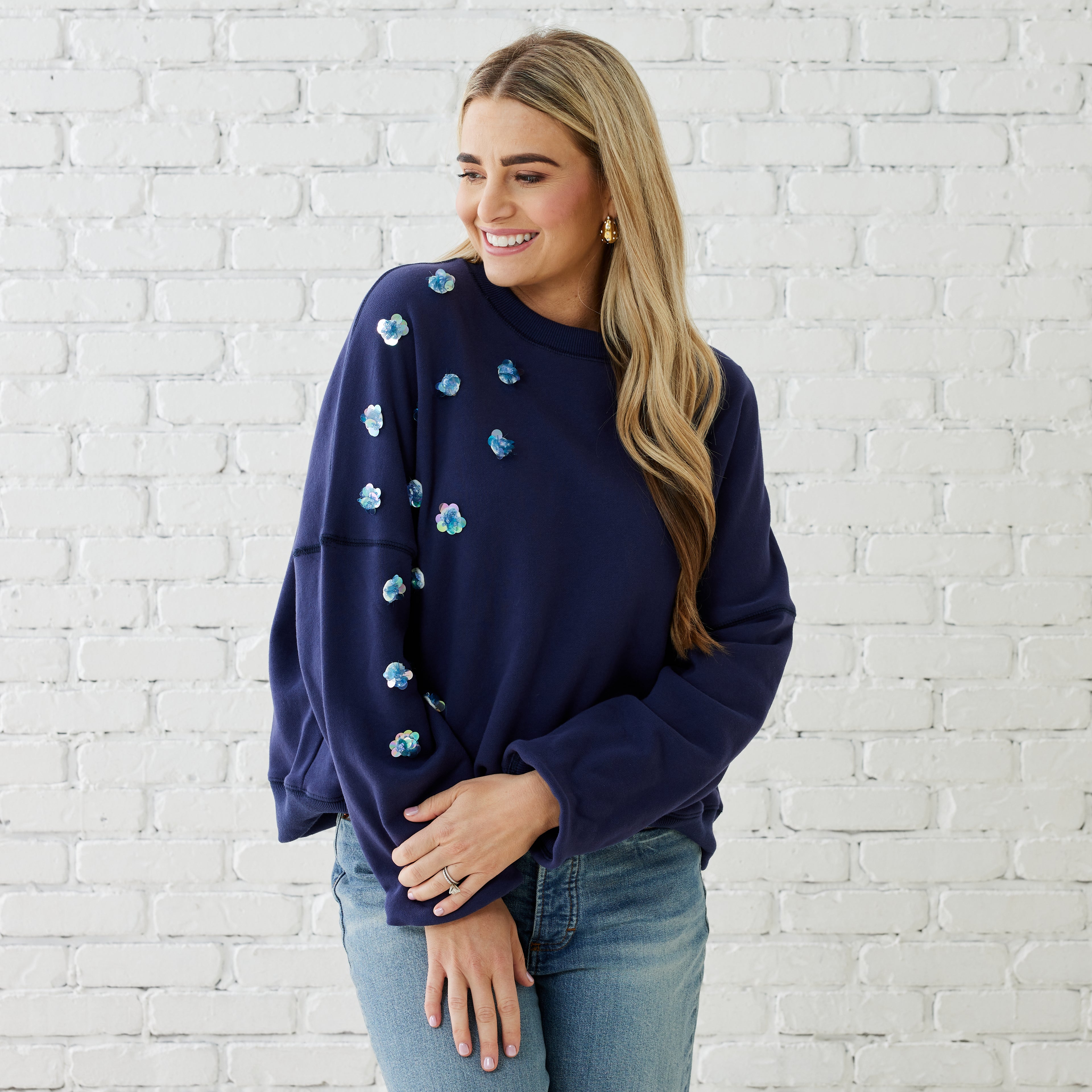 Caryn Lawn SADIE SWEATSHIRT NAVY