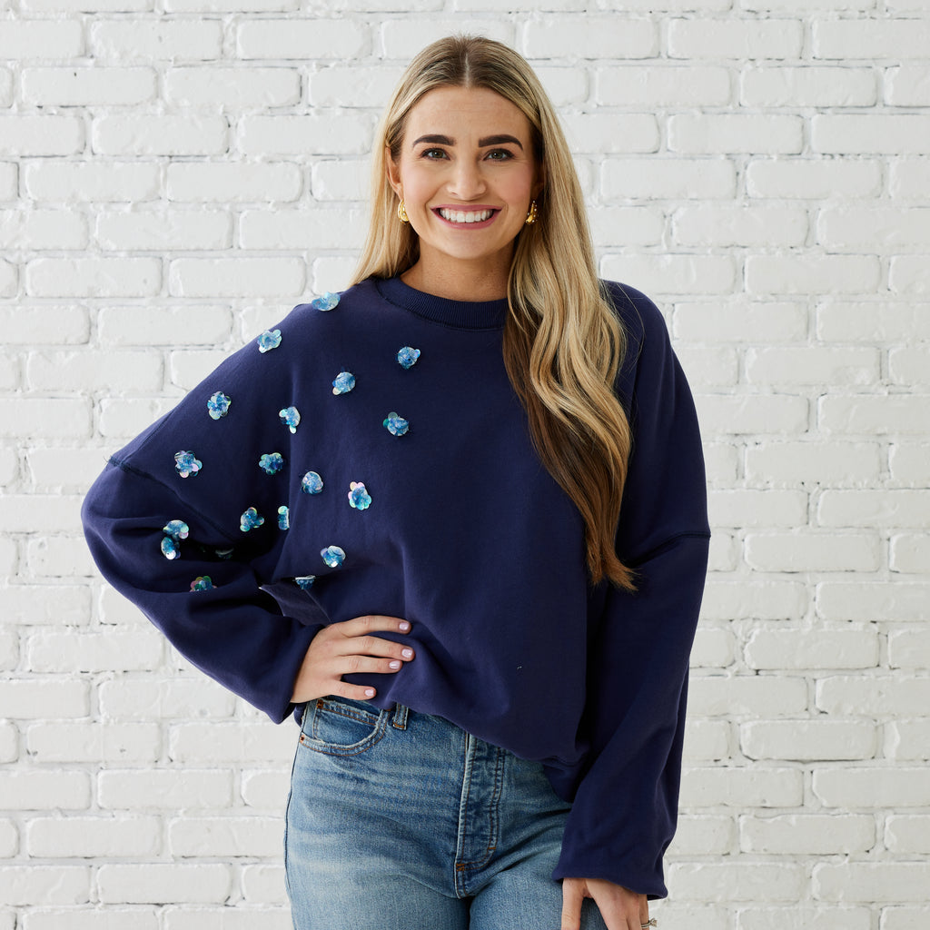 Caryn Lawn SADIE SWEATSHIRT NAVY