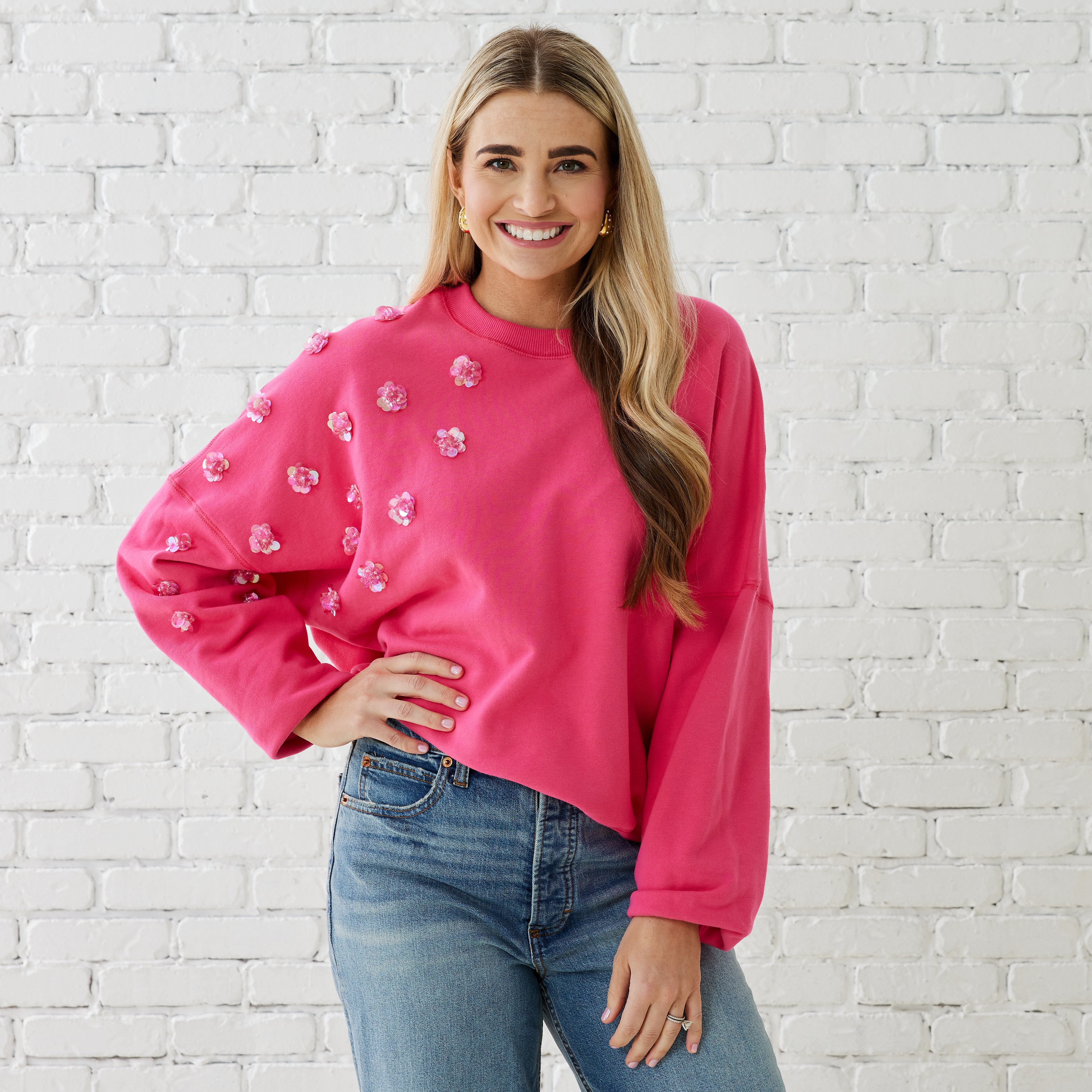 Caryn Lawn SADIE SWEATSHIRT PINK