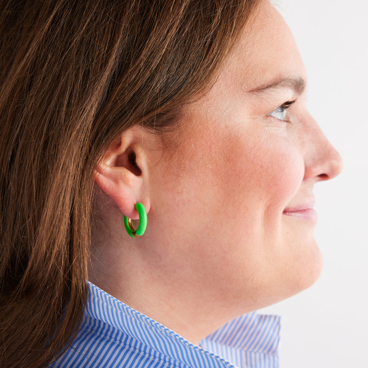 Caryn Lawn Abby Hoop Earring Green