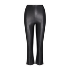 Caryn Lawn Commando Faux Leather Crop Flare Black