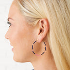 Caryn Lawn Baja Hoop Earring - Navy/Pink