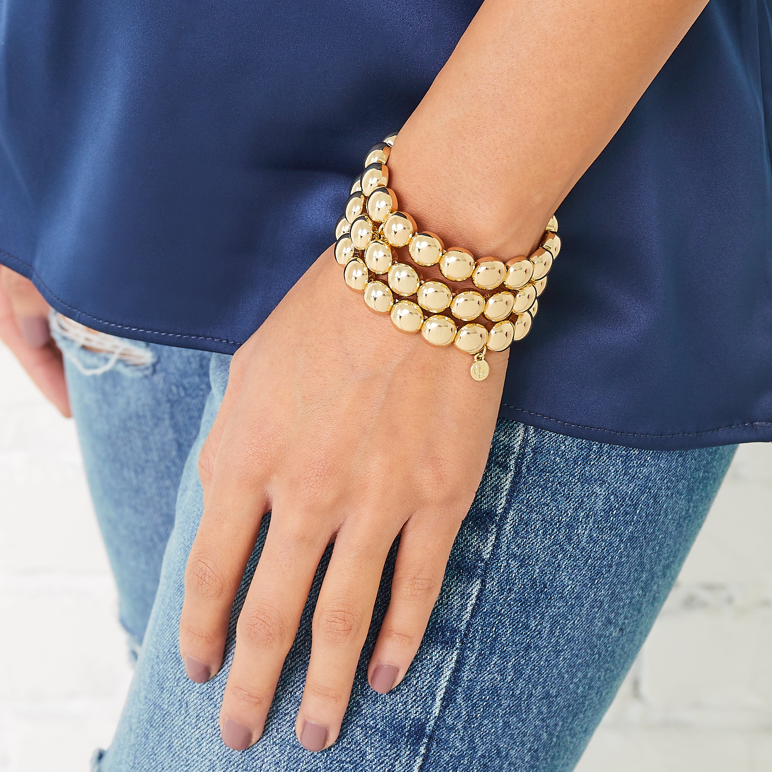 Caryn Lawn Bubble Bracelet- Gold 10mm