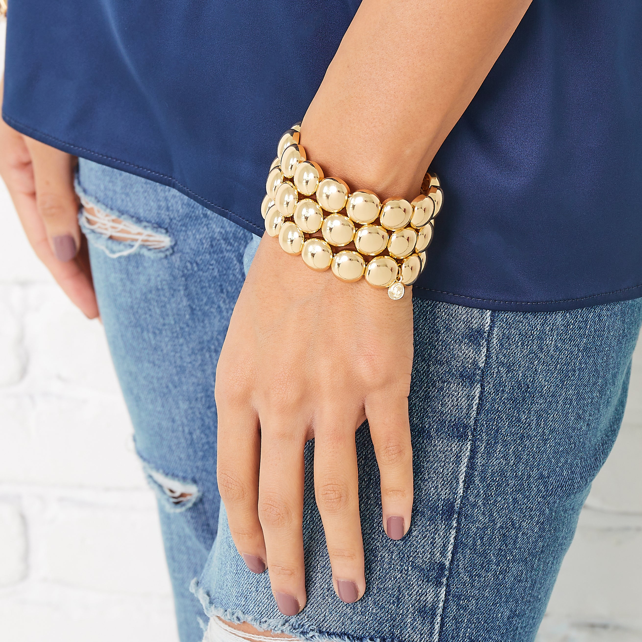 Caryn Lawn Bubble Bracelet - Gold 12mm