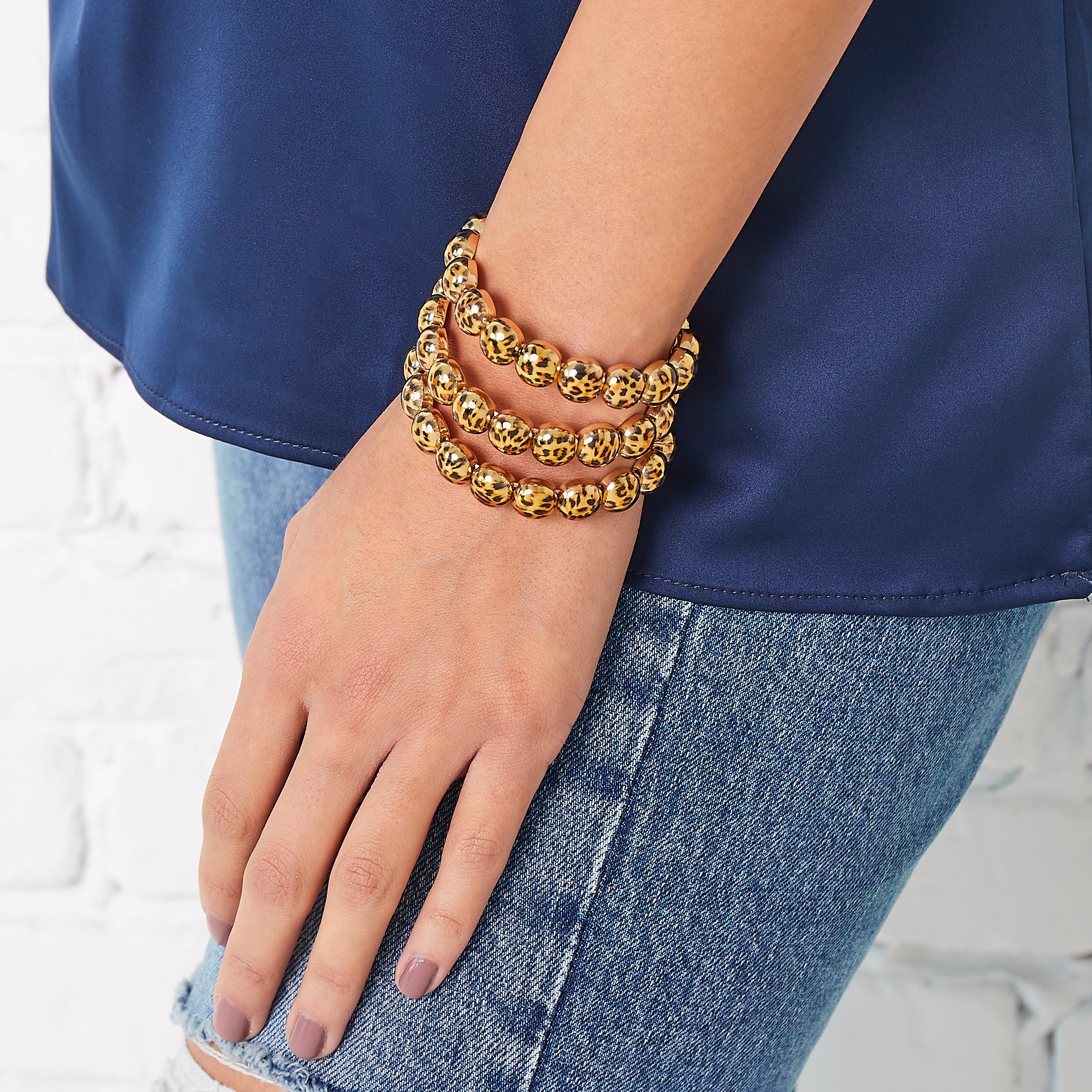 Caryn Lawn Gold Leopard Bubble Bracelet