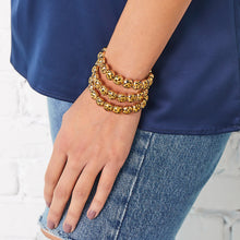 Load image into Gallery viewer, Gold Leopard Bubble Bracelet