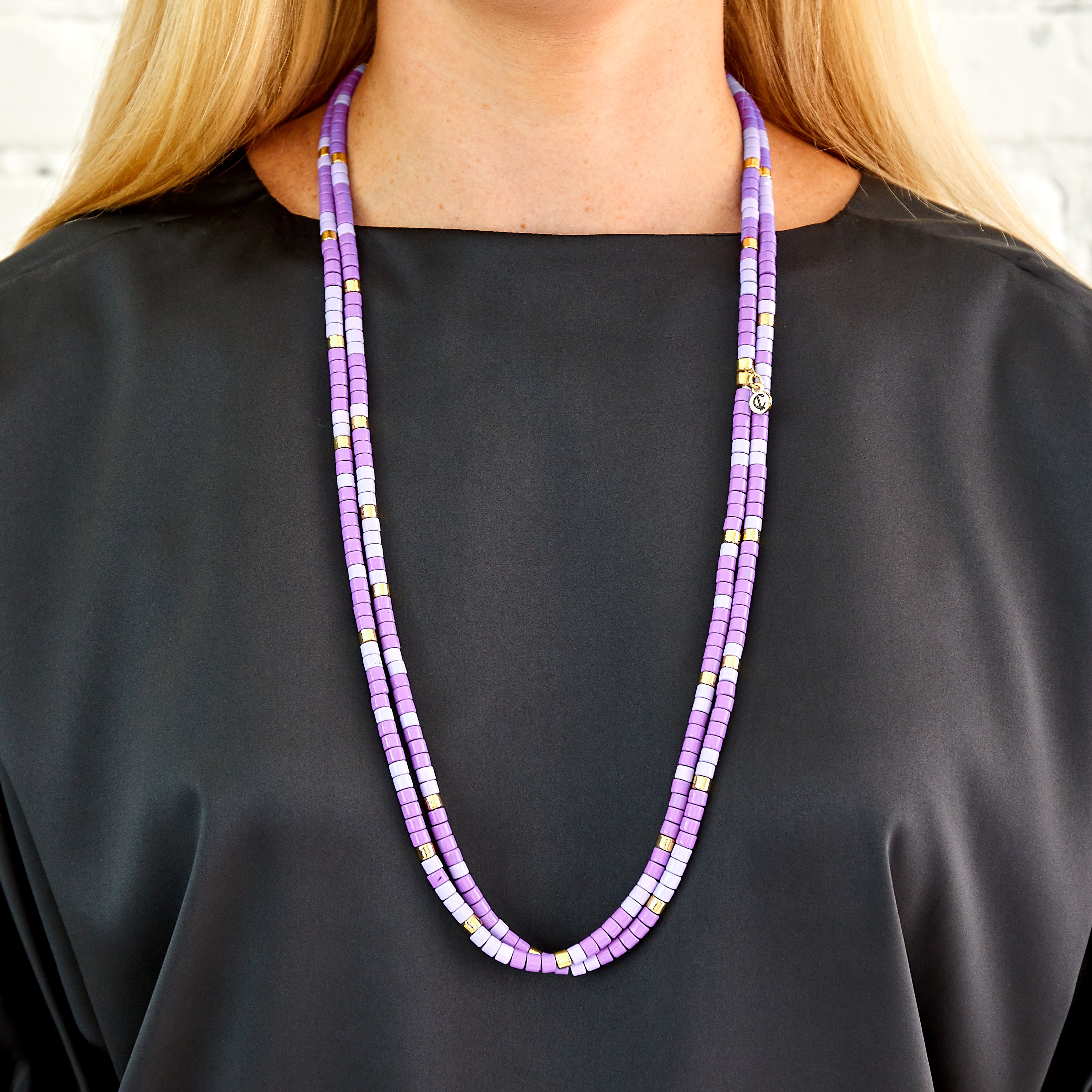 Caryn Lawn Long Laguna Necklace - Lavender Mix