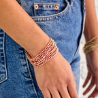 Caryn Lawn Bali Gold bead set of 3 - Pink
