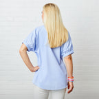 Caryn Lawn Betsy Top Summer Cotton Chambray