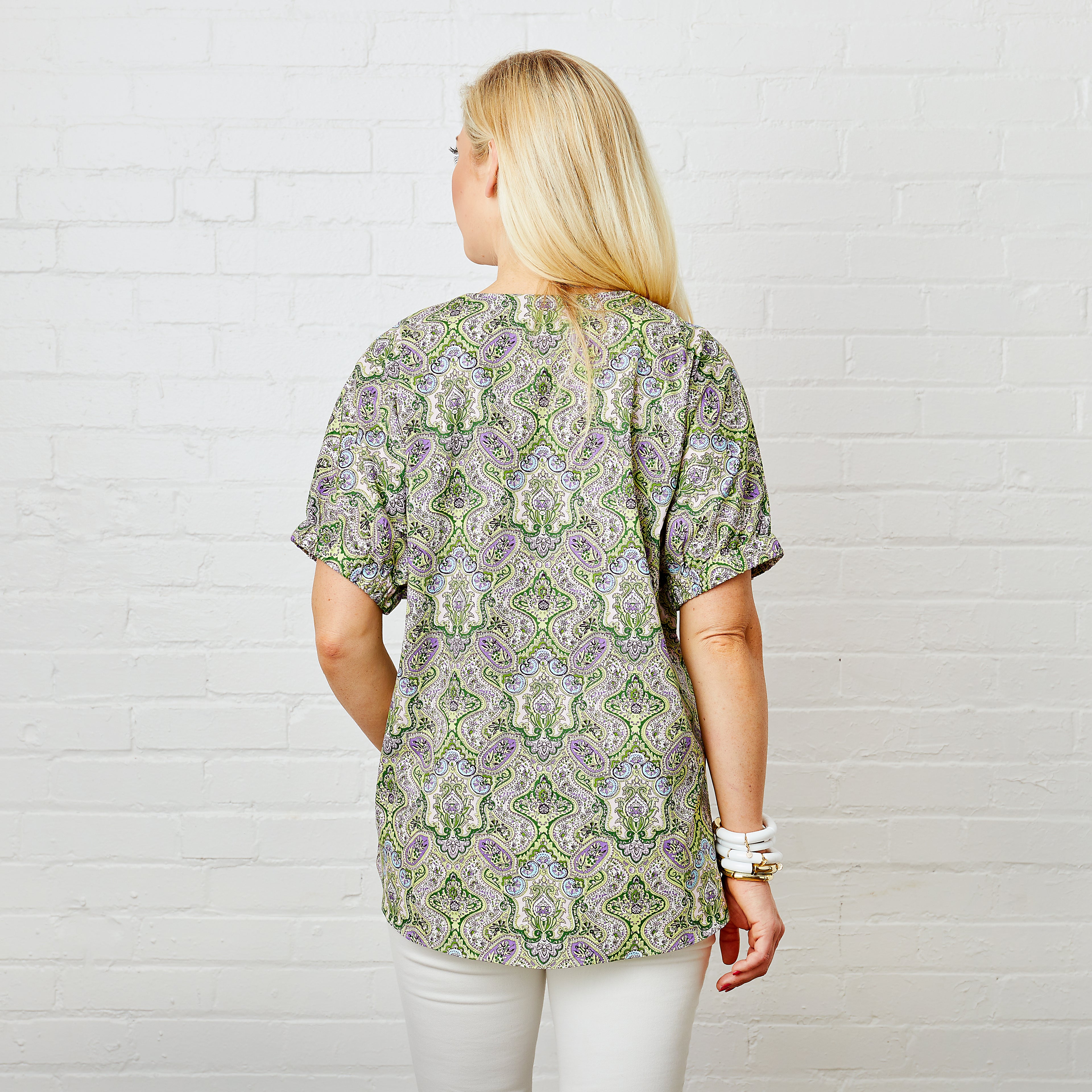 Caryn Lawn Betsy Top Summer Cotton Paisley