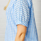 Caryn Lawn Betsy Top Summer Cotton Blue Gingham