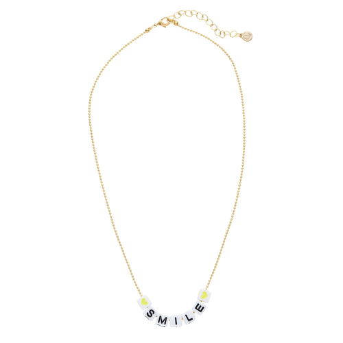 Caryn Lawn Beaded Word Necklace- Smile