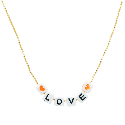 Caryn Lawn Beaded Word Necklace- Love