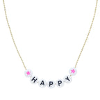 Caryn Lawn Beaded Word Necklace- Happy