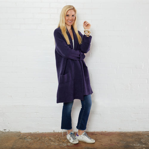 Everyday Sweater Coat Navy Rainbow