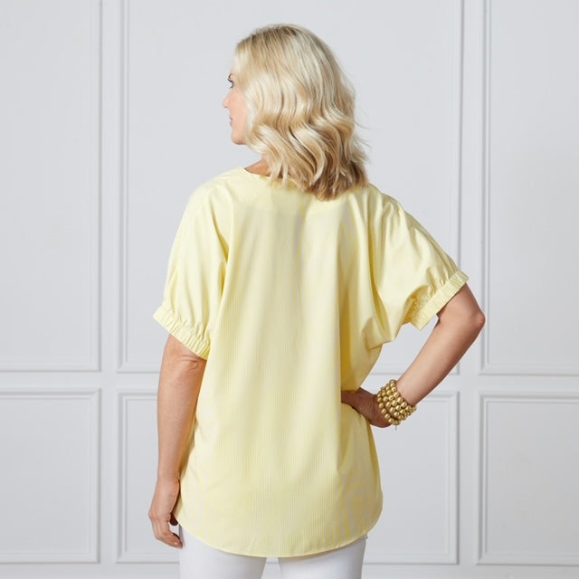 Caryn Lawn Betsy Spring Oxford Canary Stripe