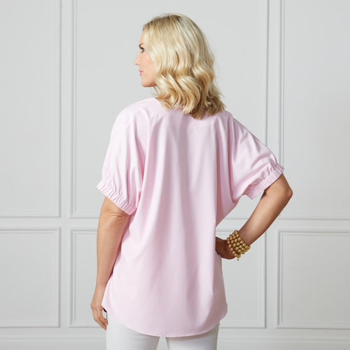 Caryn Lawn Betsy Spring Oxford Pink Stripe