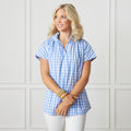 Caryn Lawn Emily Gingham Top Light Blue
