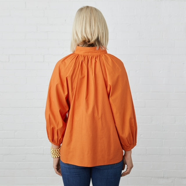 Caryn Lawn Taylor Top Burnt Orange