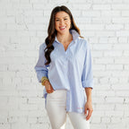 Caryn Lawn Preppy Shirt Oxford Stripe