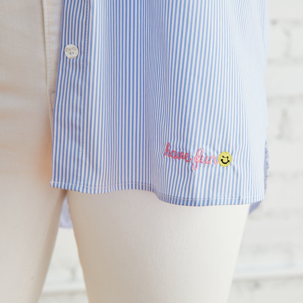 Caryn Lawn Preppy Shirt Oxford Stripe