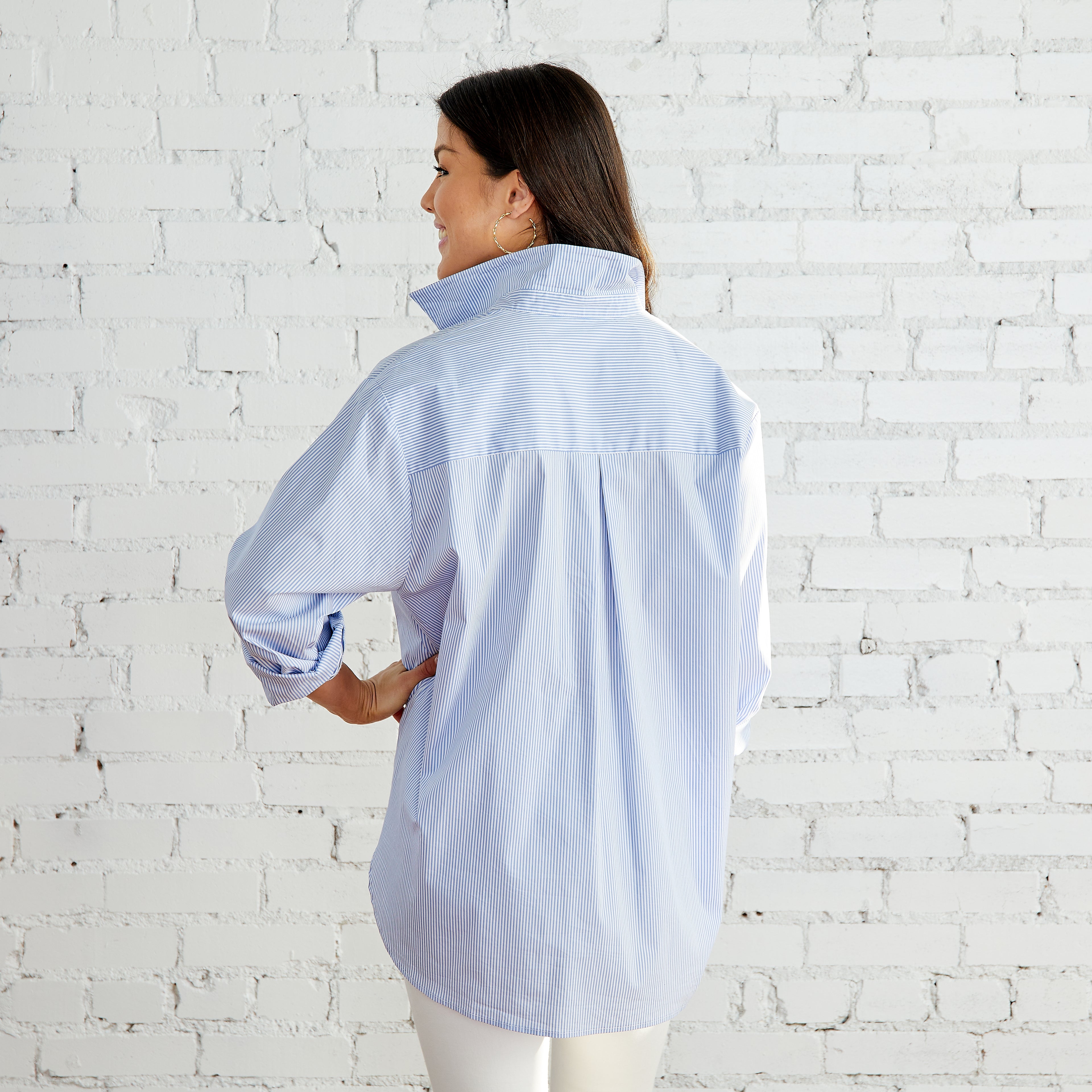 Caryn Lawn Preppy Shirt Oxford Stripe