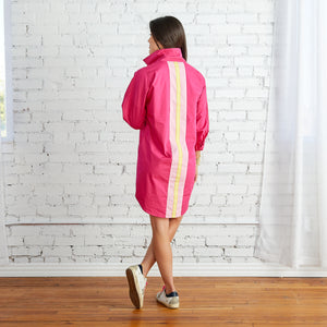 Preppy Dress Pink Back Stripe