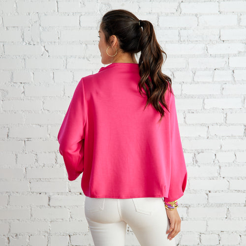 Avery Mock Neck Pullover Pink
