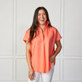 Caryn Lawn Kelly Top Tangerine