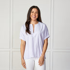 Caryn Lawn Betsy Ribbon Stripe Top Lavender