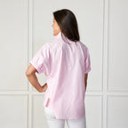 Caryn Lawn Betsy Collared Chambray Top Pink