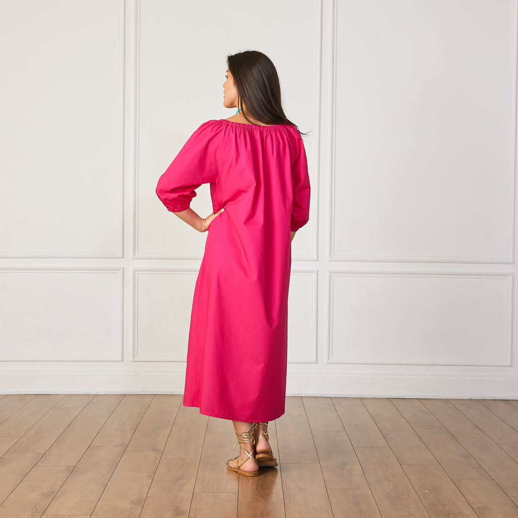Caryn Lawn Lawson Dress Hot Pink