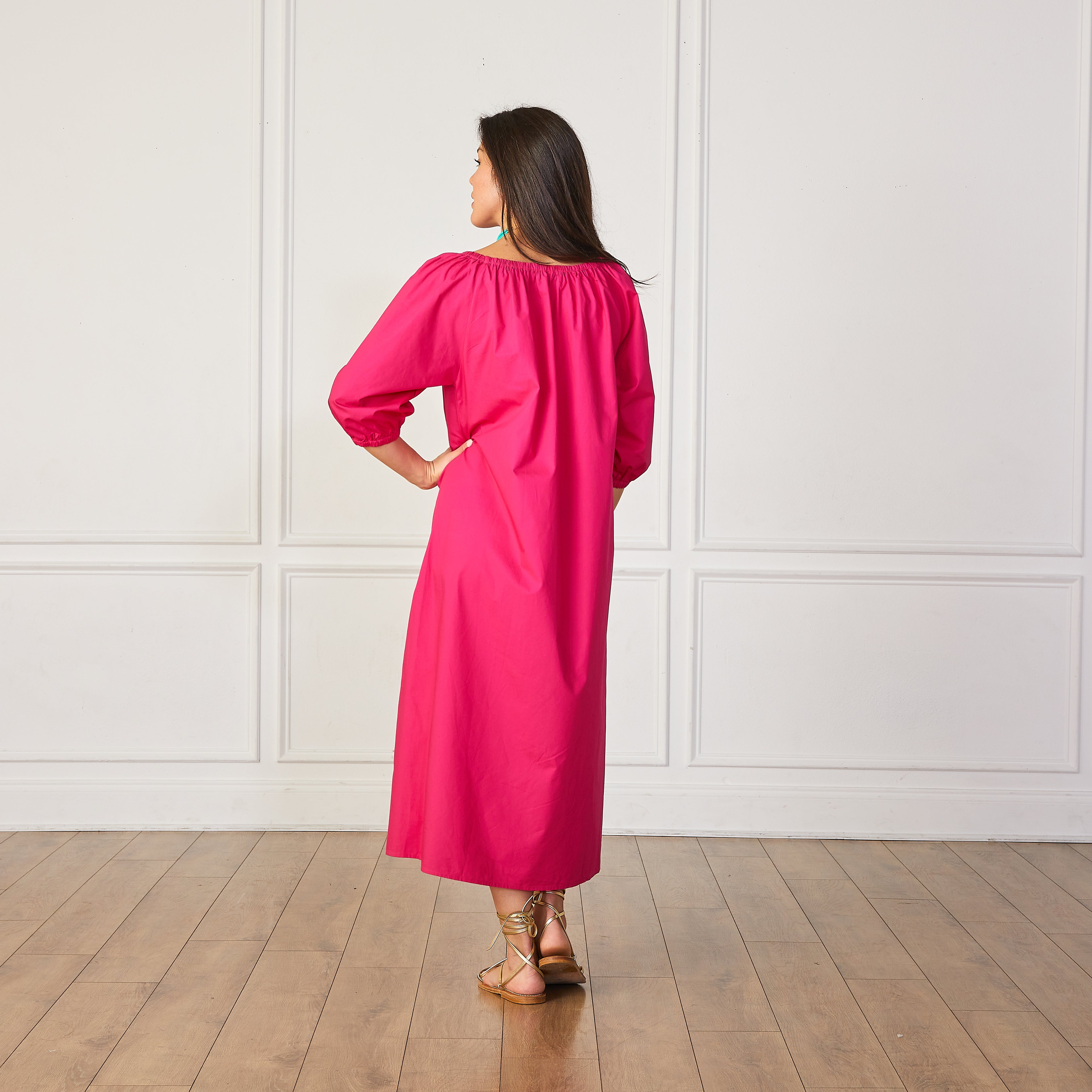 Caryn Lawn Lawson Dress Hot Pink