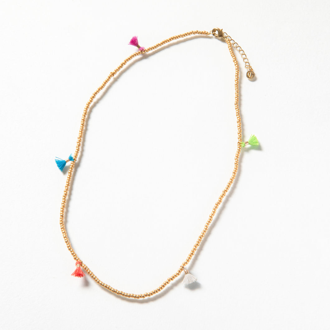 Caryn Lawn Tiny Tassel Necklace - Gold