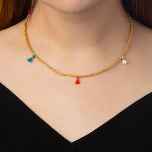 Caryn Lawn Tiny Tassel Necklace - Gold
