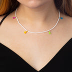 Caryn Lawn Tiny Tassel Necklace - White