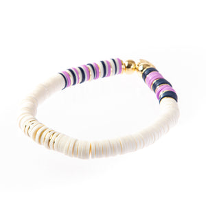 Seaside Bracelet- White Lavender/Navy Multi