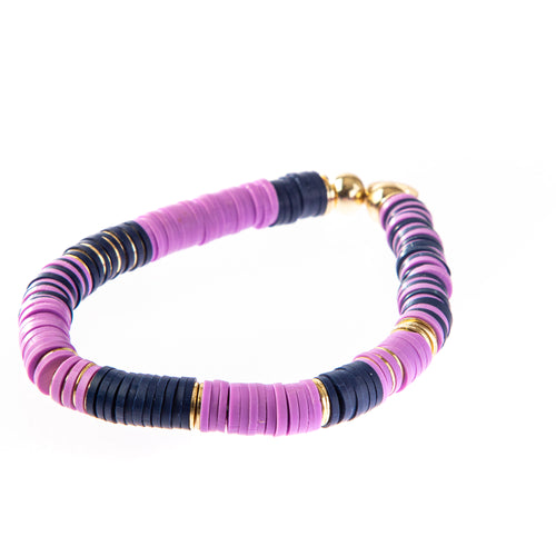 Seaside Bracelet- Navy/Lavender Colorblocked